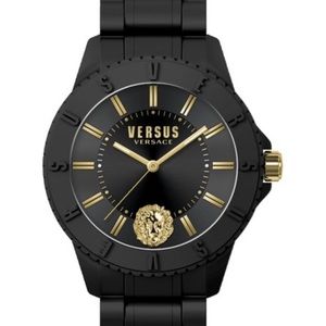 Unisex Versace versus black silicon watch